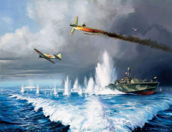 "Ordeal in Vitiaz Strait"-Jack Fellows-PT Boats World War II Military Art